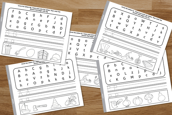Alphabet Activity - Circle, Trace and Color