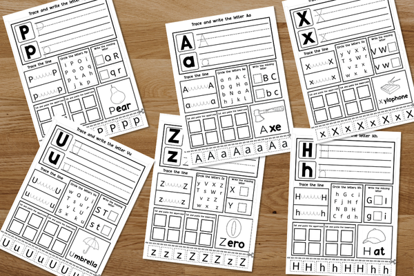 Alphabet Activity - Trace, Cut, Paste, Write