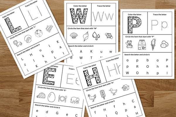 Alphabets - Color, Trace, Search and Circle