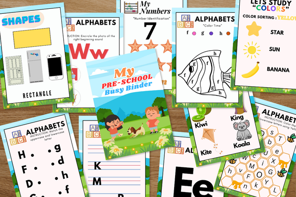 Busy Book to learn Alphabets, Colors, Shapes and Numbers 