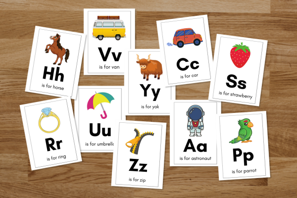 Alphabets and Words Flashcards