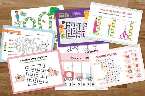 Multigame Worksheet for Kids