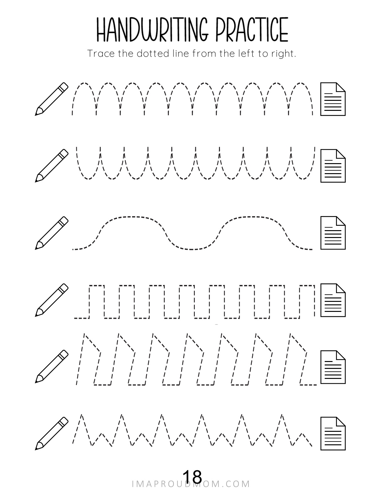 First Step in Handwriting - Tracing lines