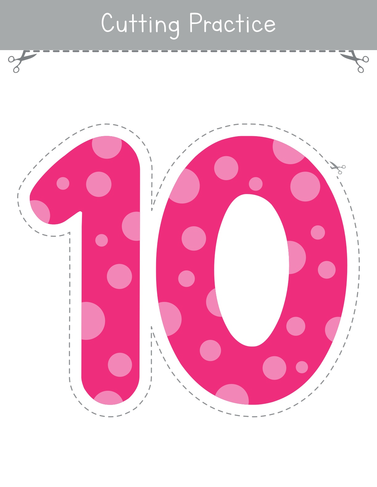 Number Cutting Worksheet
