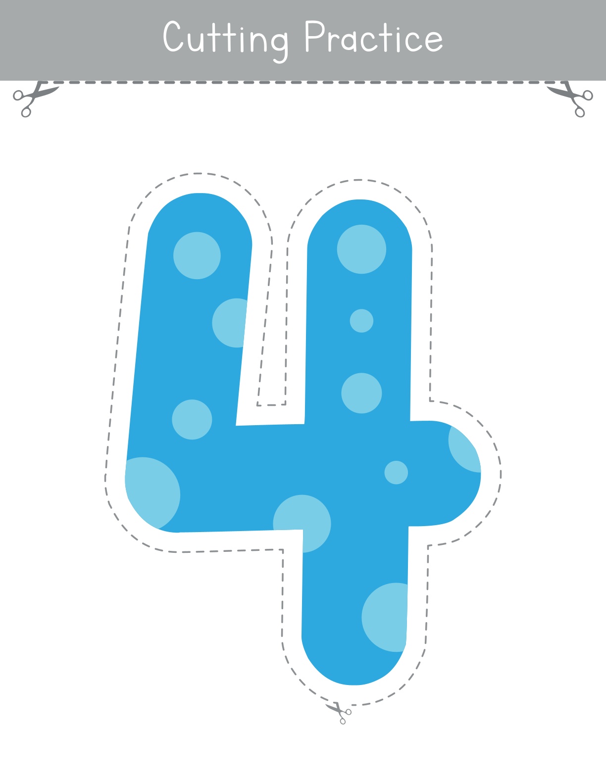 Number Cutting Worksheet