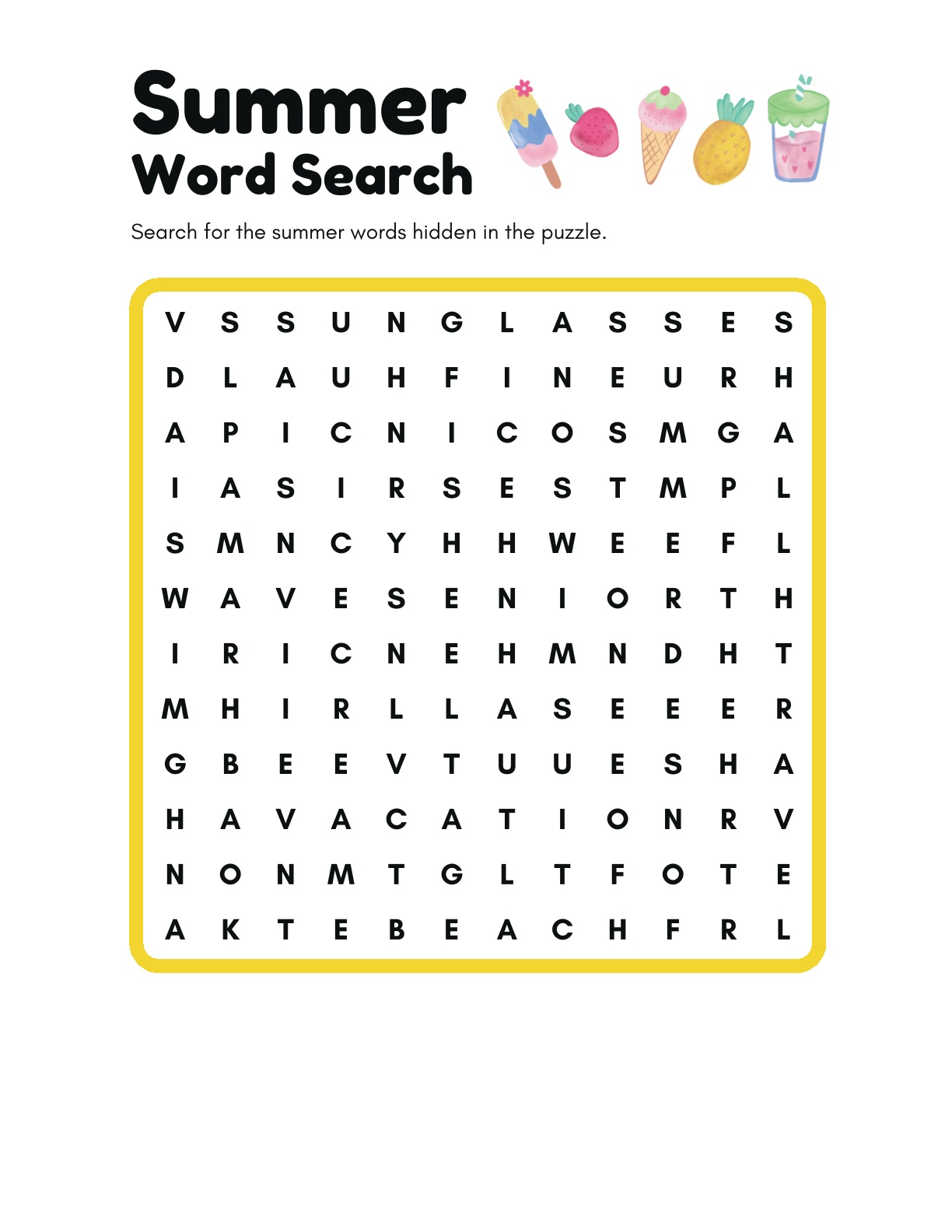 Summer Activities - Sentence Writing, Patterns, Puzzles and more