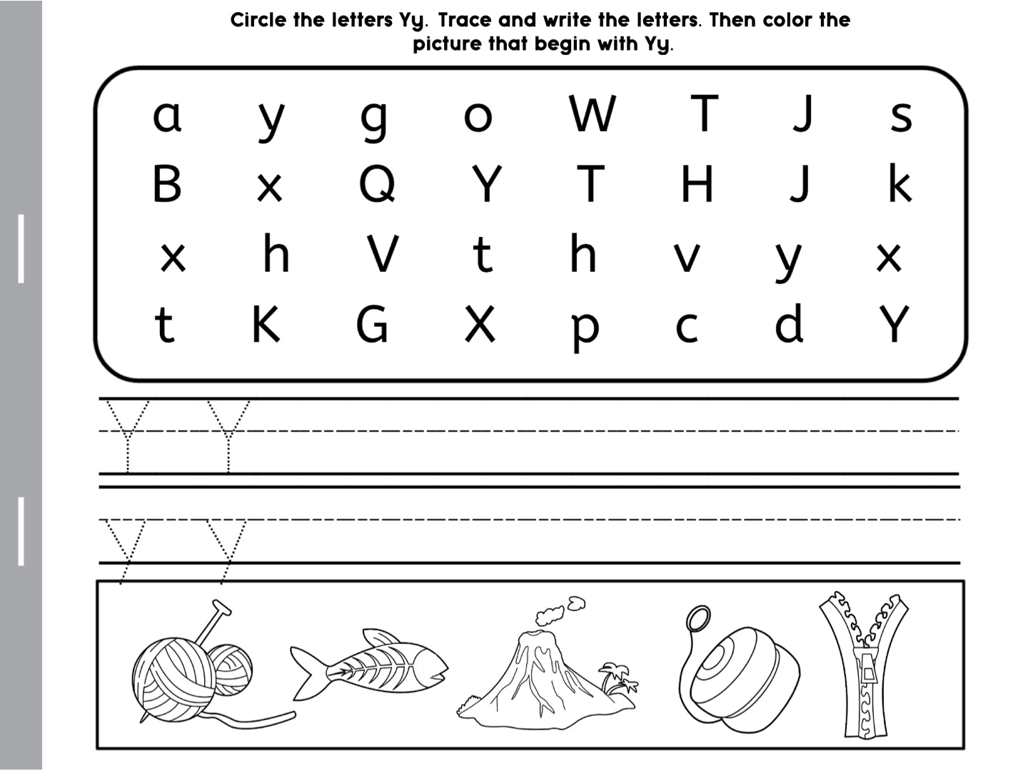 Alphabet Activity - Circle, Trace and Color