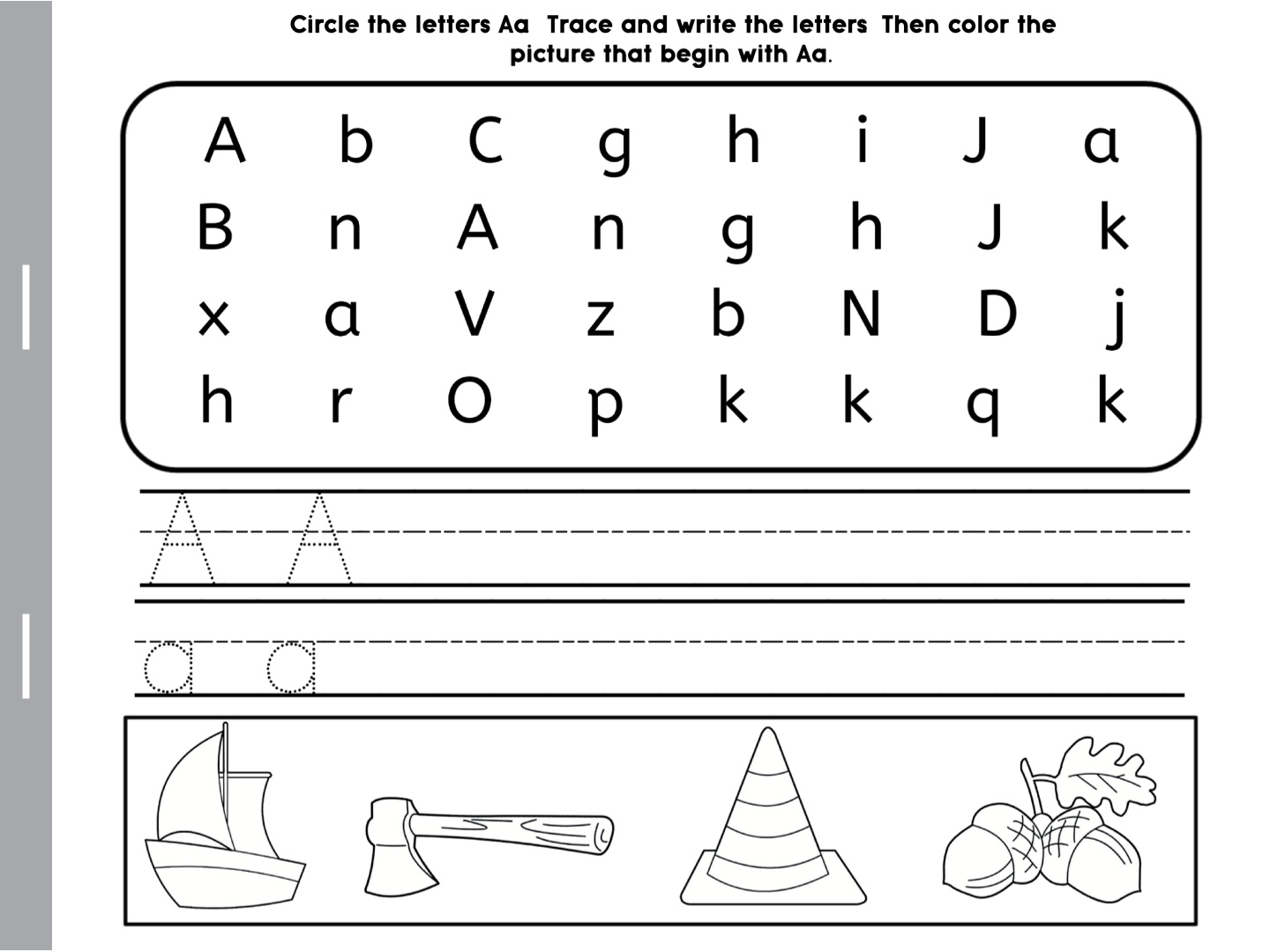 Alphabet Activity - Circle, Trace and Color