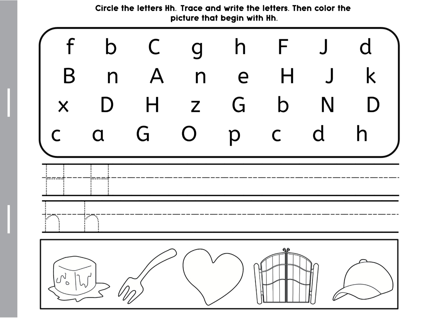 Alphabet Activity - Circle, Trace and Color