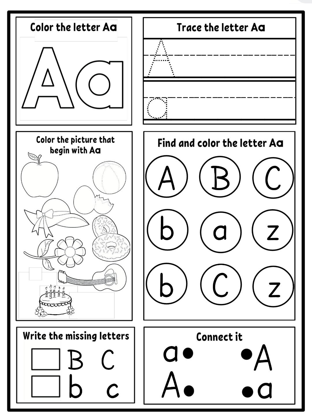 Alphabet Activity - Trace, Color, Connect