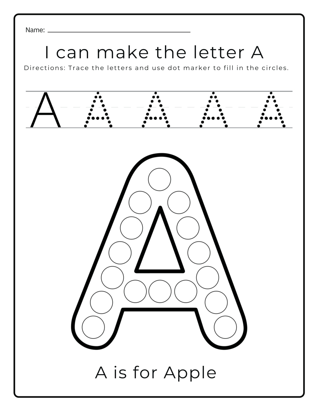 Alphabets - Tracing and Dab