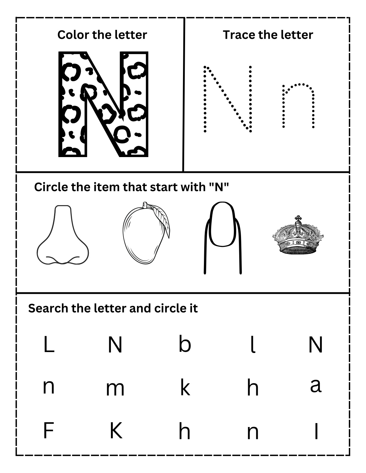 Alphabets - Color, Trace, Search and Circle
