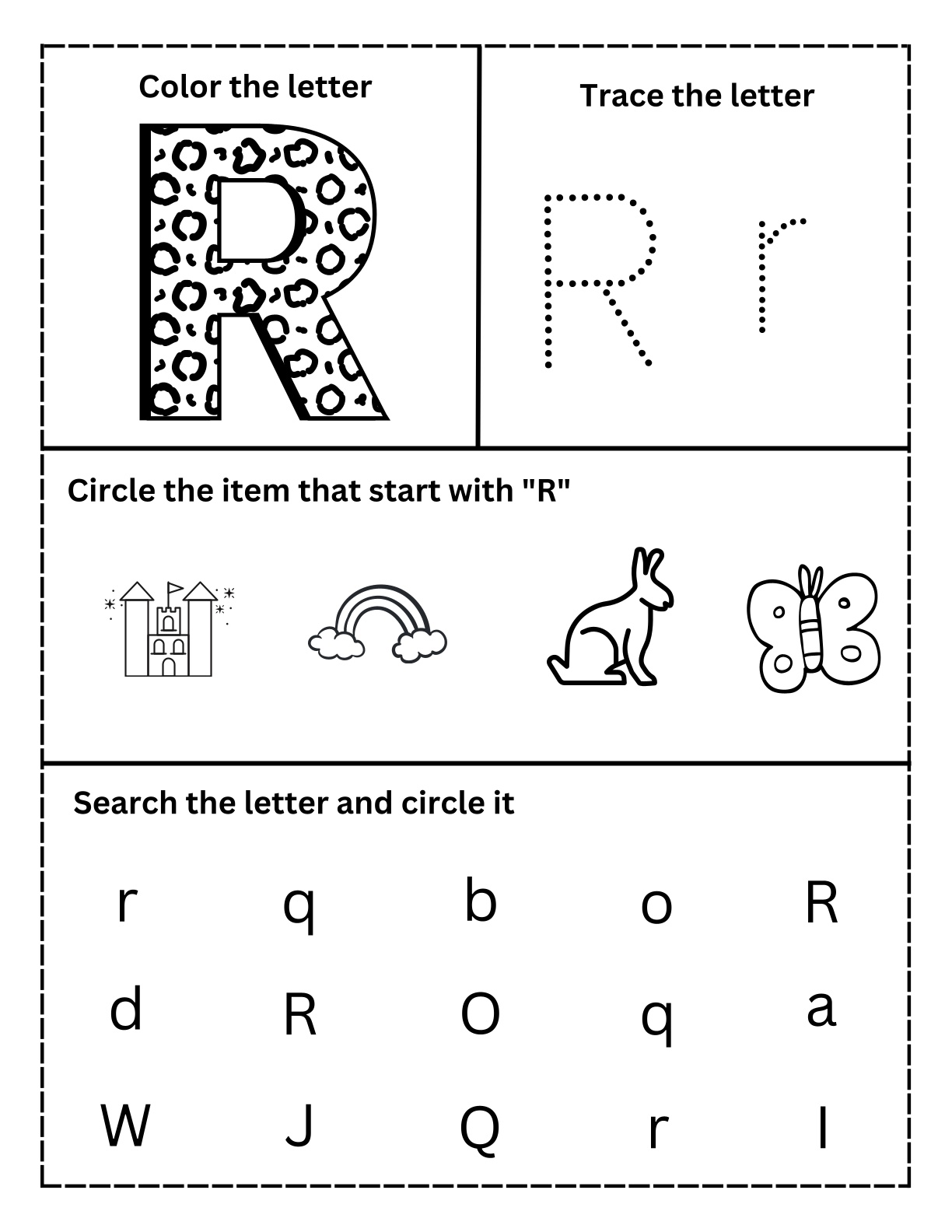 Alphabets - Color, Trace, Search and Circle