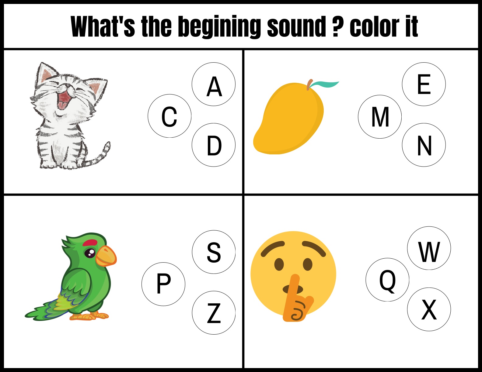 Alphabets - Beginning Sounds and Letter Identification 
