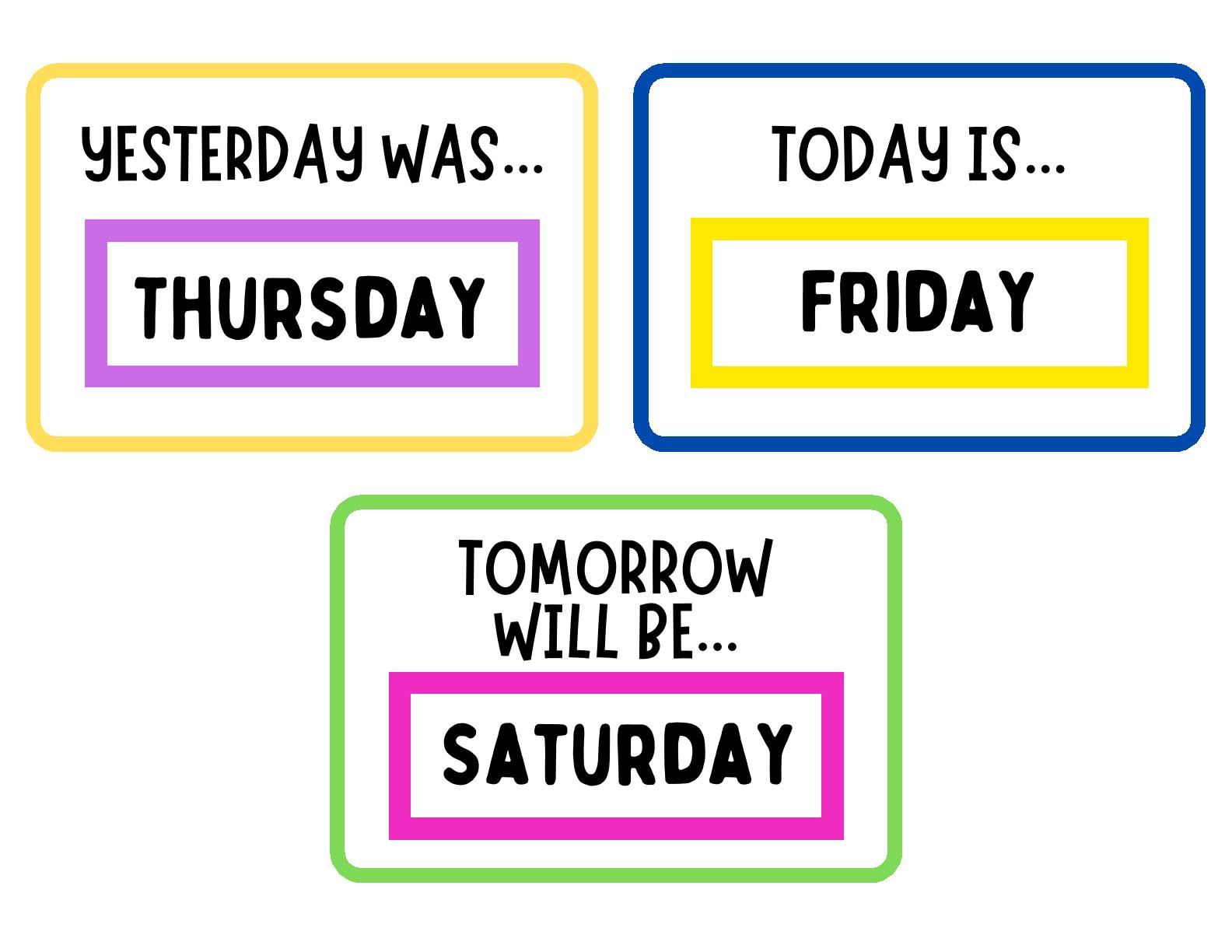 Days of the Week - Laminate, Cut & Stick 