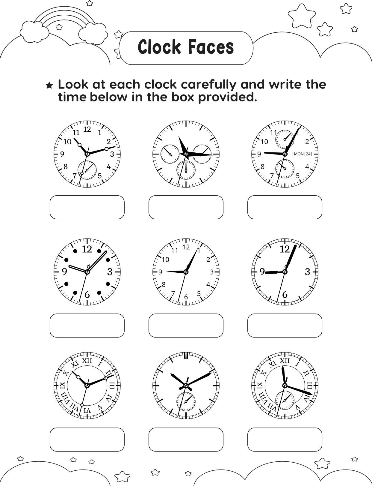 Write the Time - Understanding Clocks