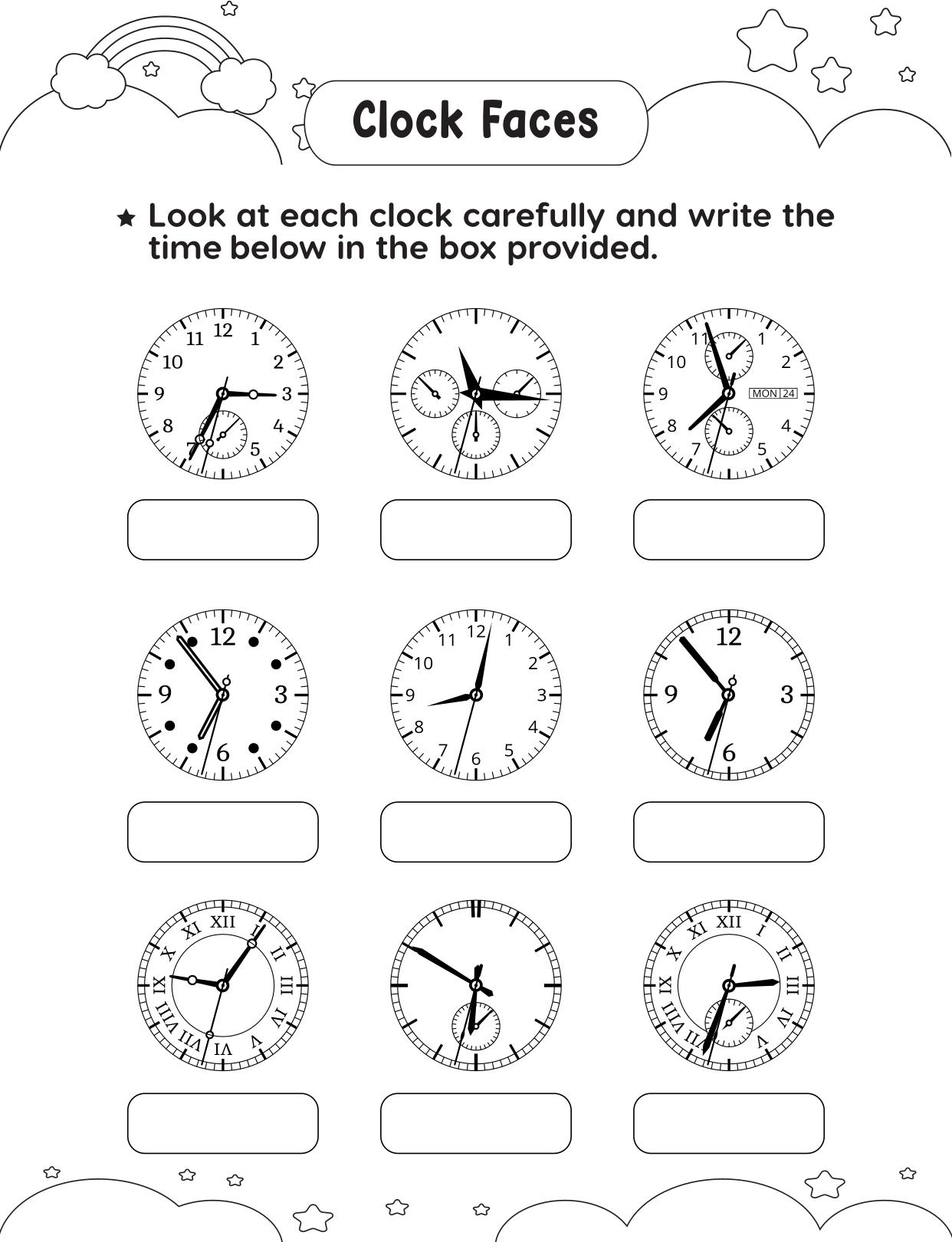 Write the Time - Understanding Clocks