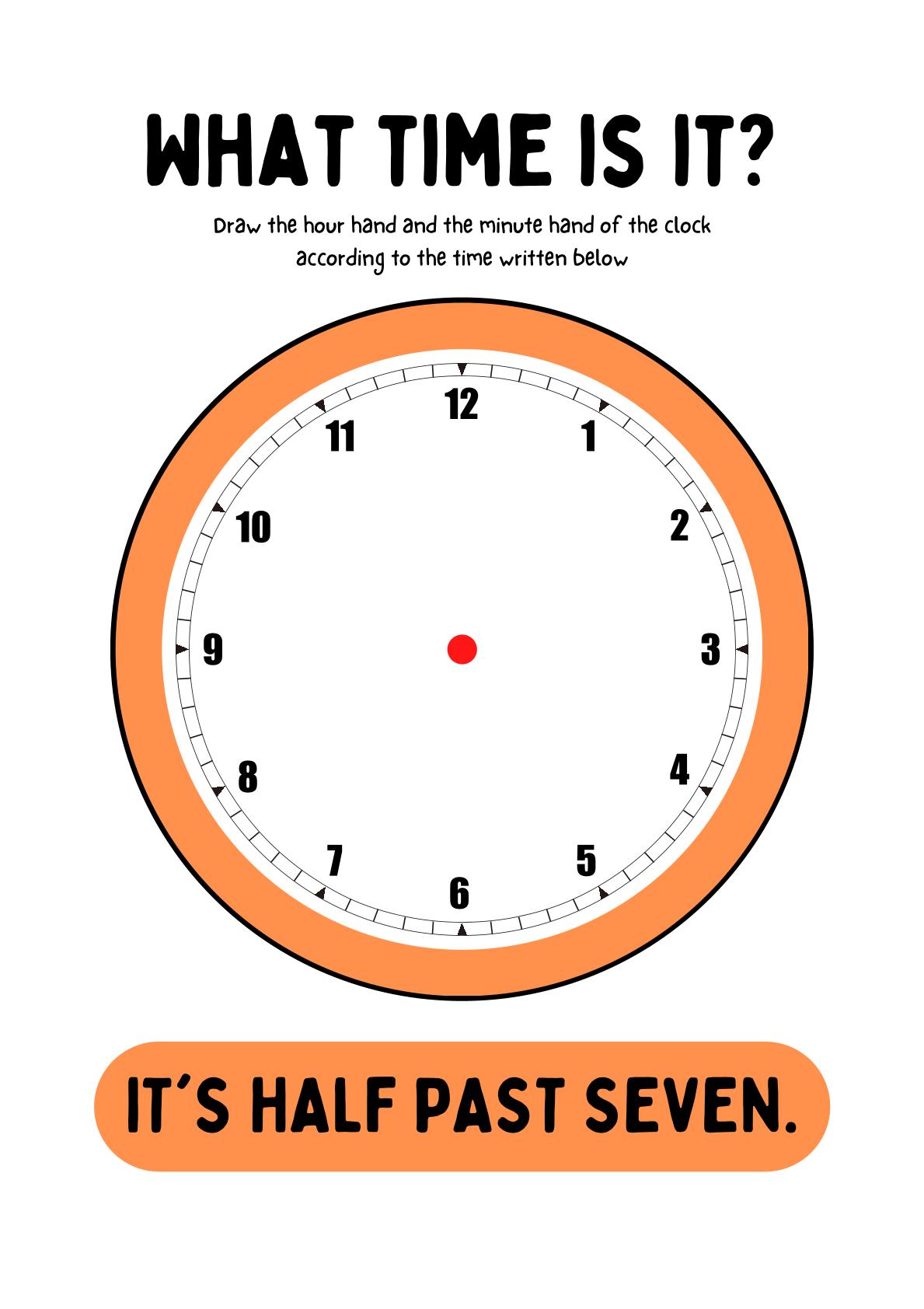 Time Teaching - Draw the hands of the clock