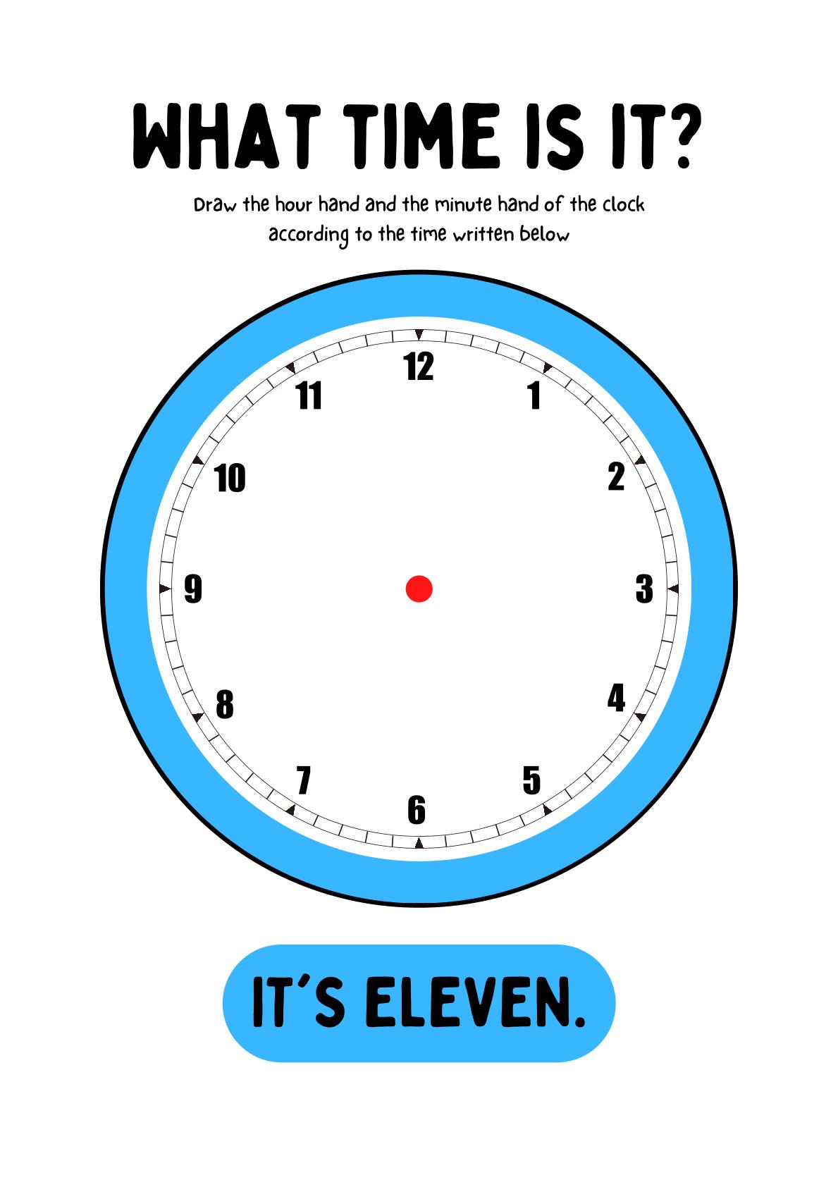 Time Teaching - Draw the hands of the clock