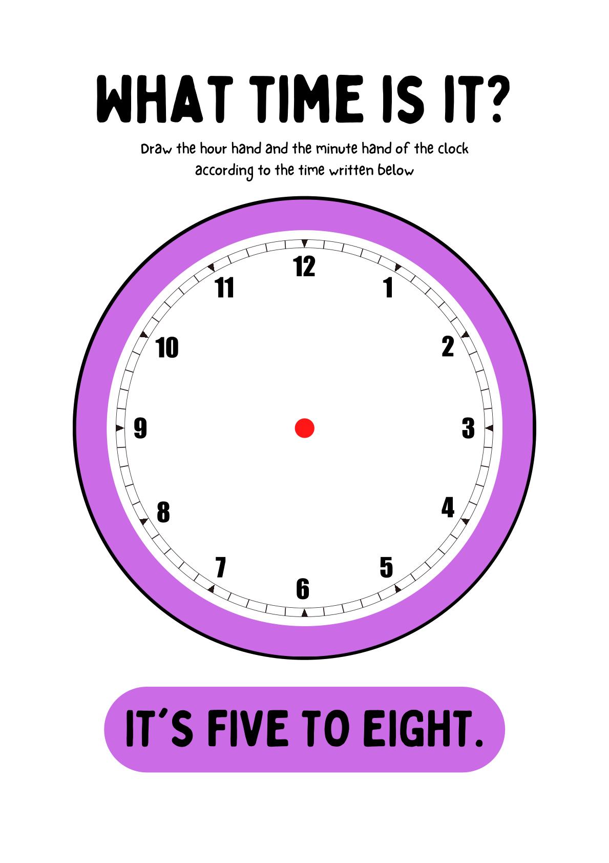 Time Teaching - Draw the hands of the clock