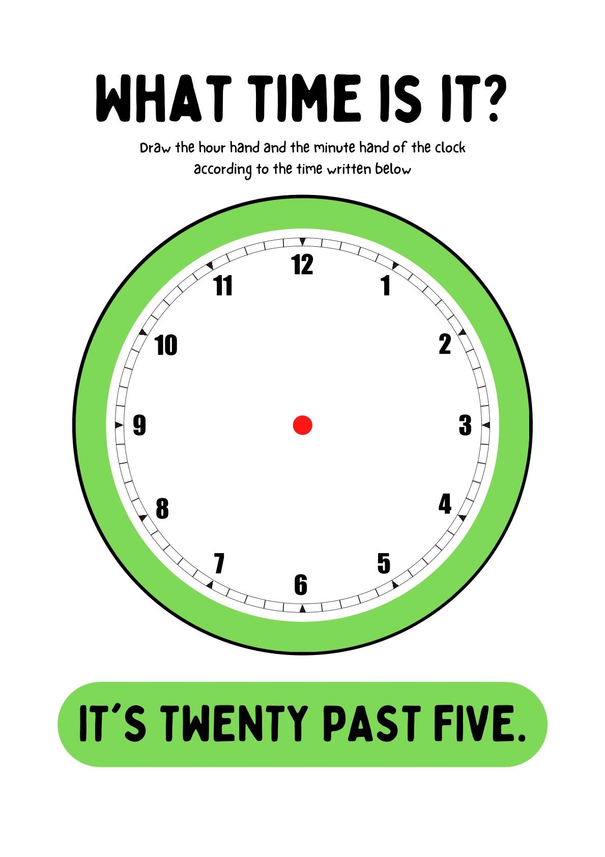 Time Teaching - Draw the hands of the clock