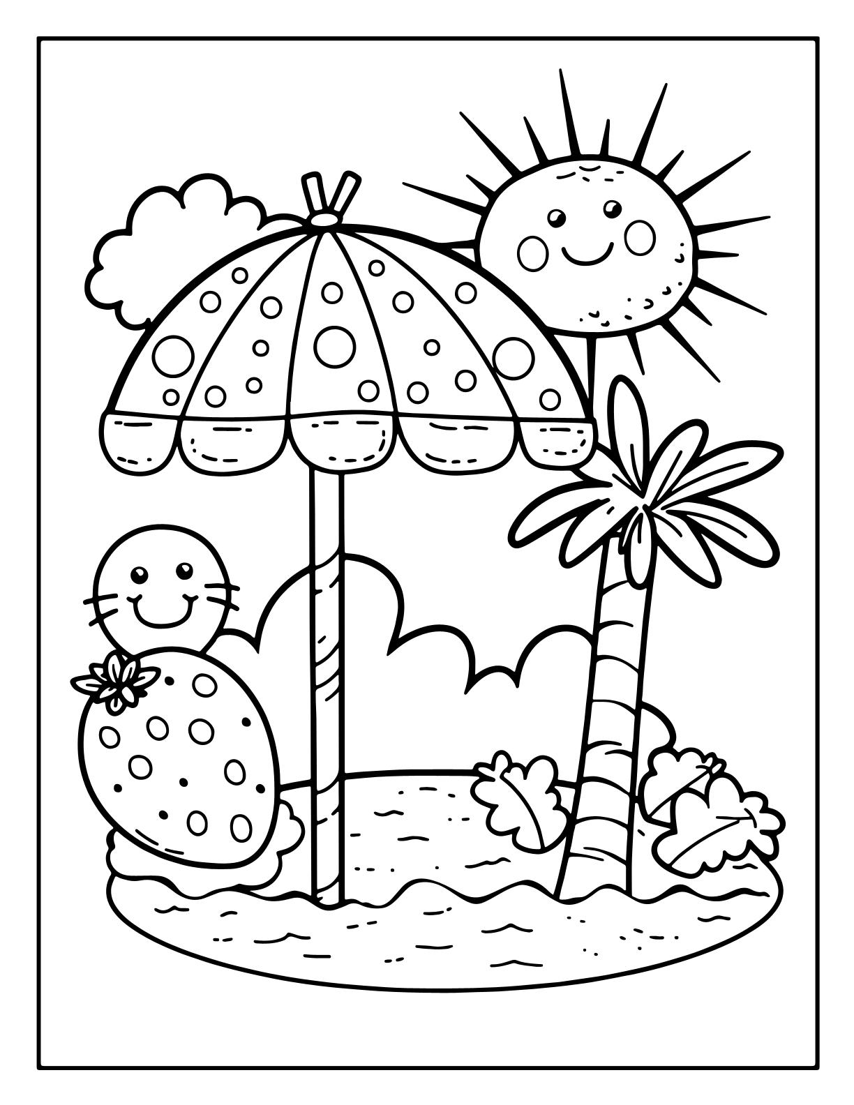 Cute Kawaii Summer Coloring