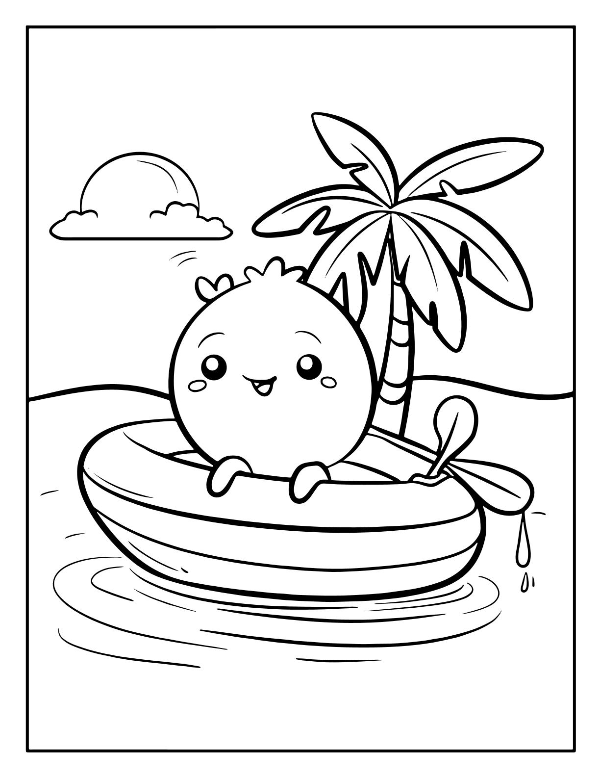 Cute Kawaii Summer Coloring