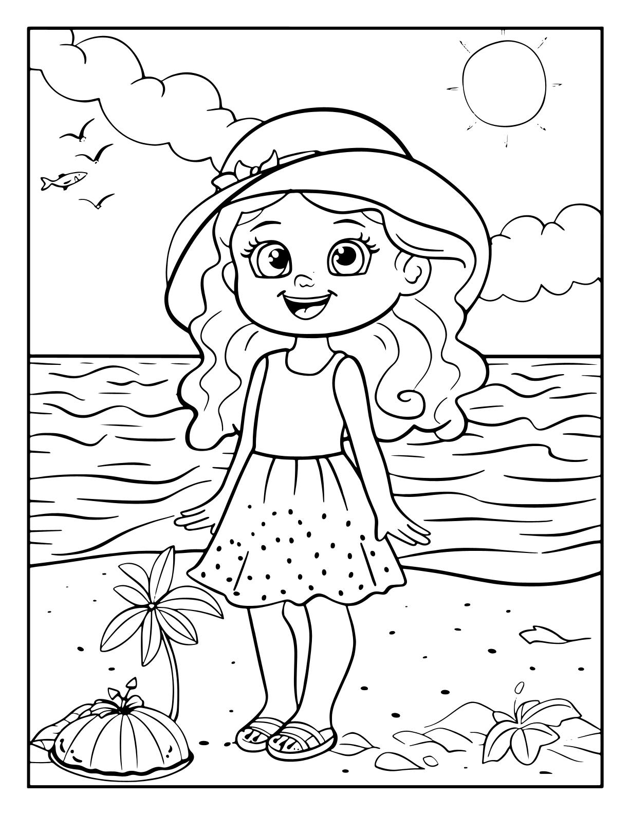 Cute Kawaii Summer Coloring sheets