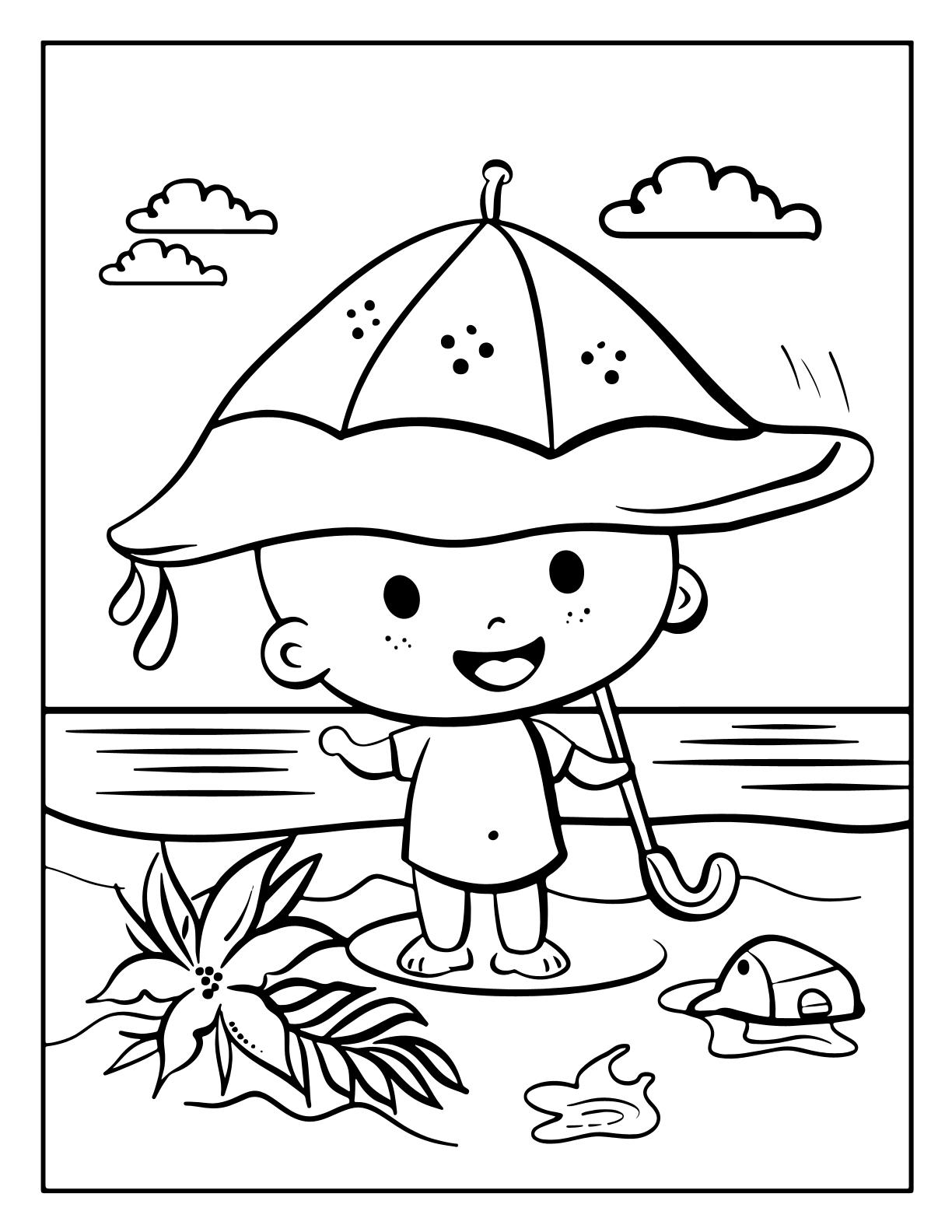 Cute Kawaii Summer Coloring sheets