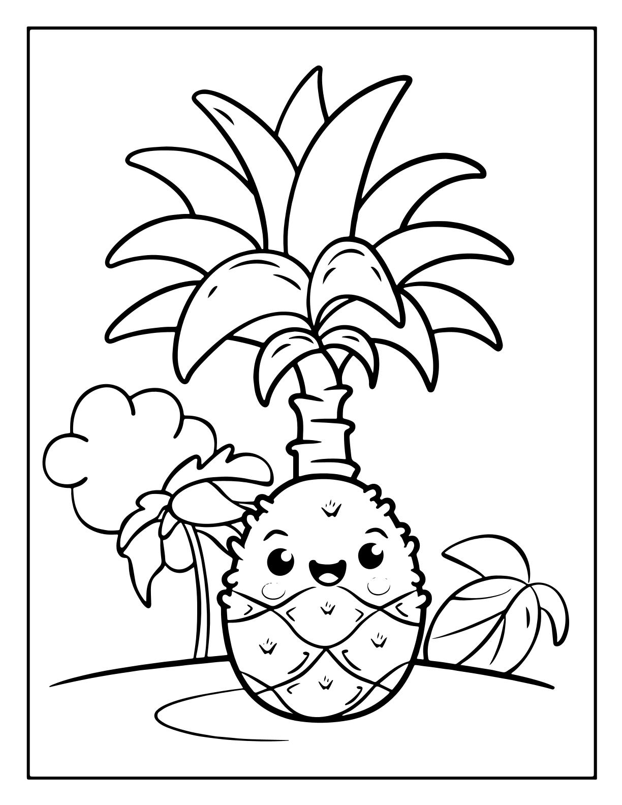 Cute Kawaii Summer Coloring sheets