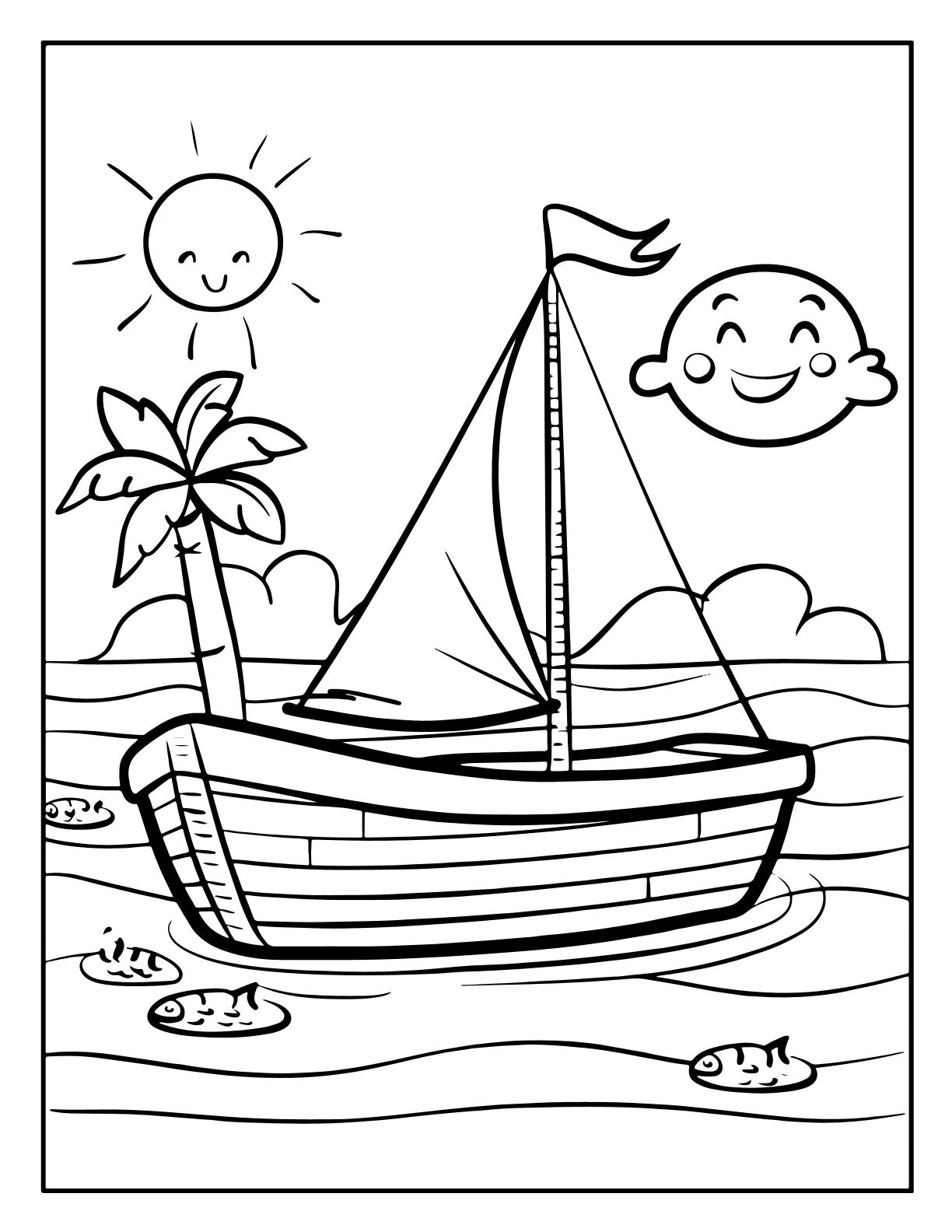 Cute Kawaii Summer Coloring sheets