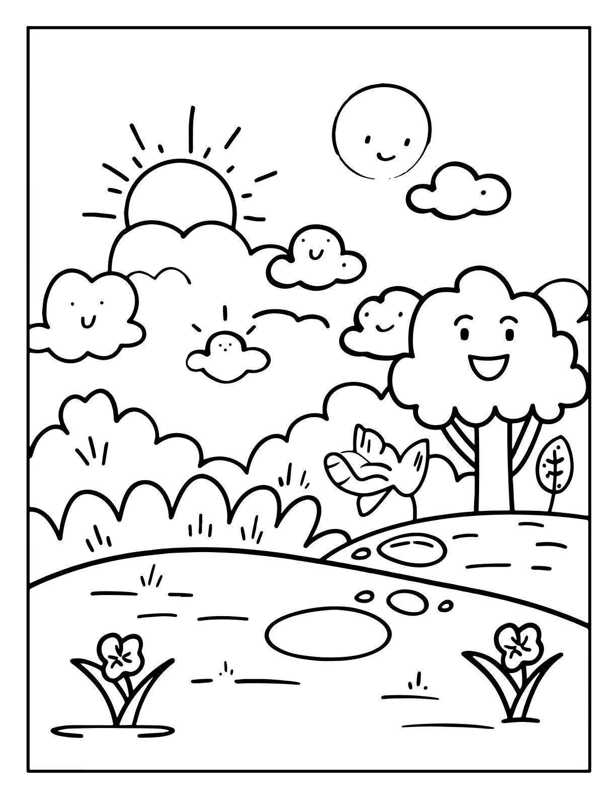 Cute Kawaii Summer Coloring sheets