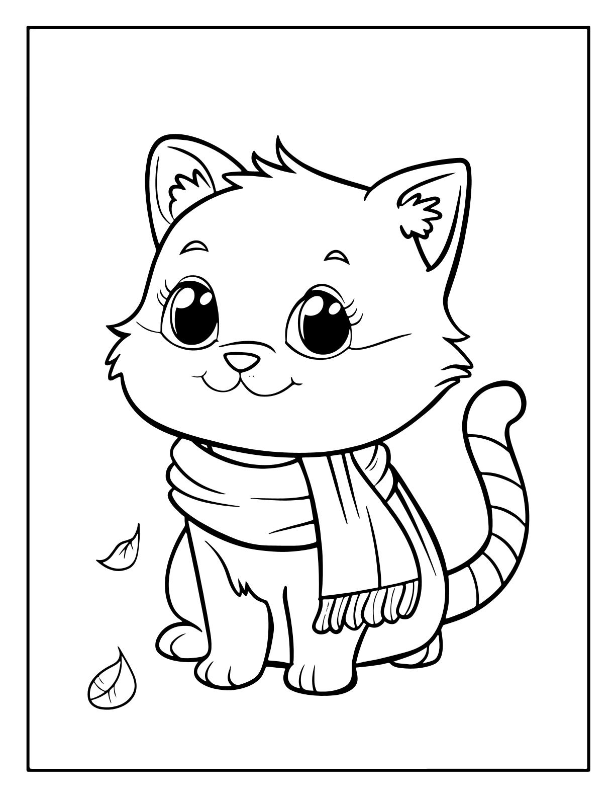 Simple Kawaii Animals Coloring