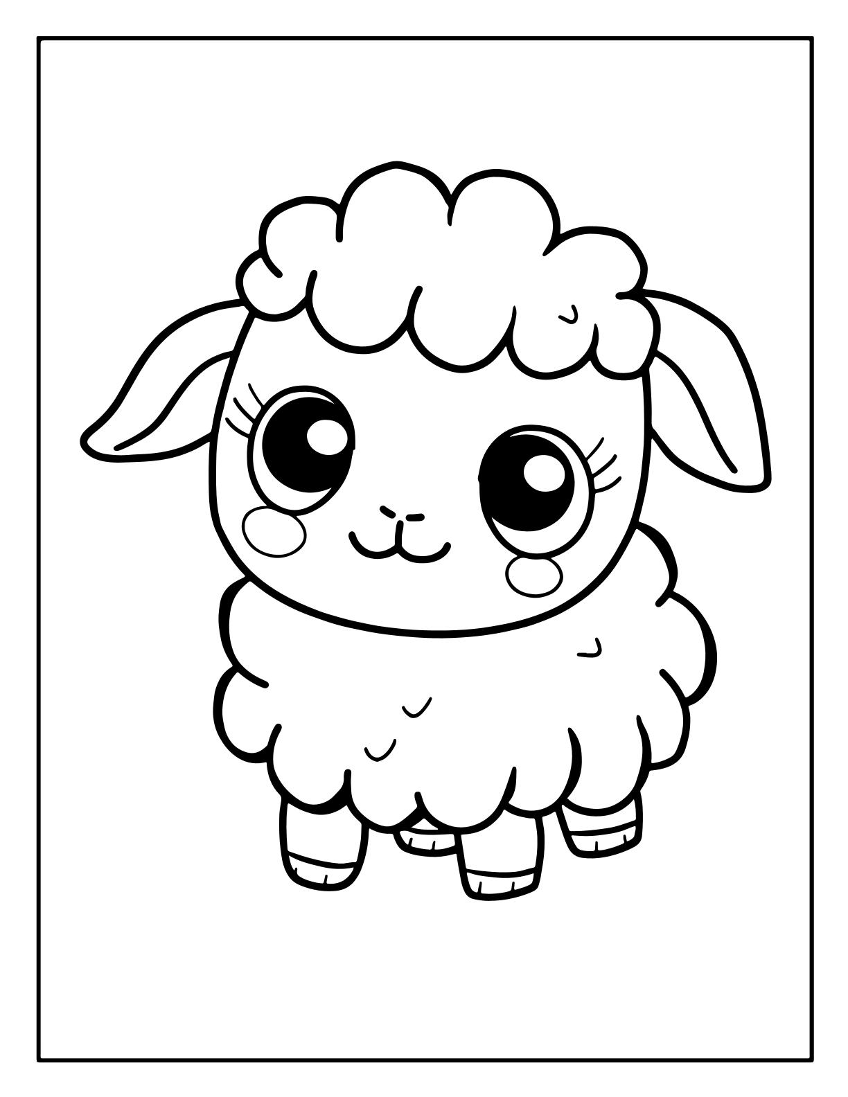 Simple Kawaii Animals Coloring