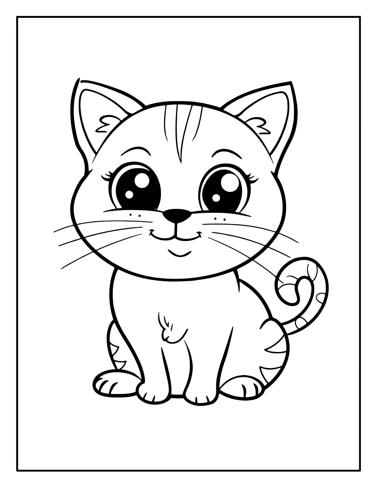 Simple Kawaii Animals Coloring