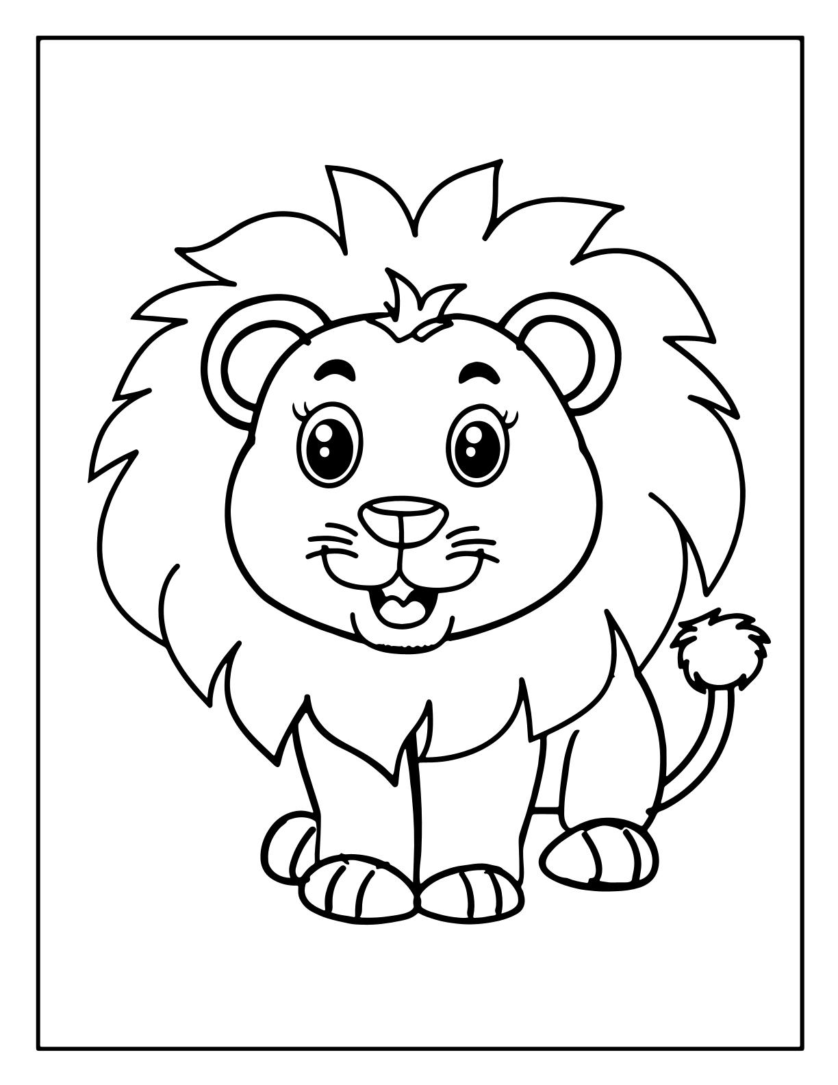 Simple Kawaii Animals Coloring