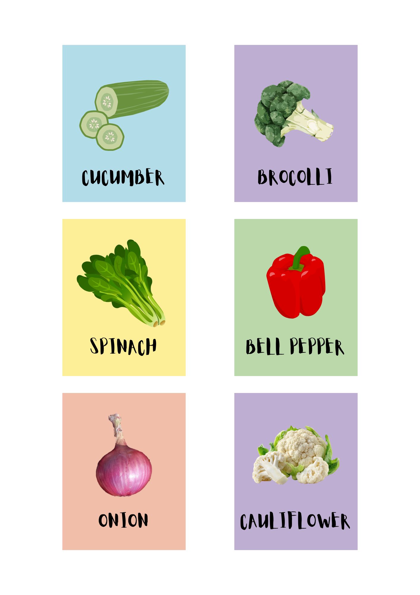 Fruits and Vegetables Flashcards