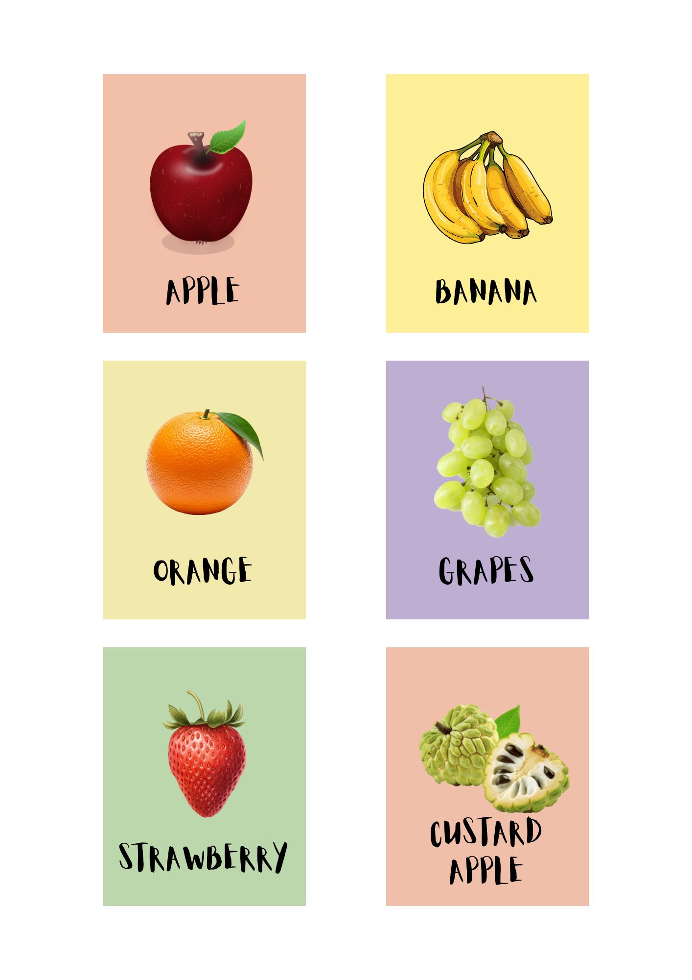 Fruits and Vegetables Flashcards