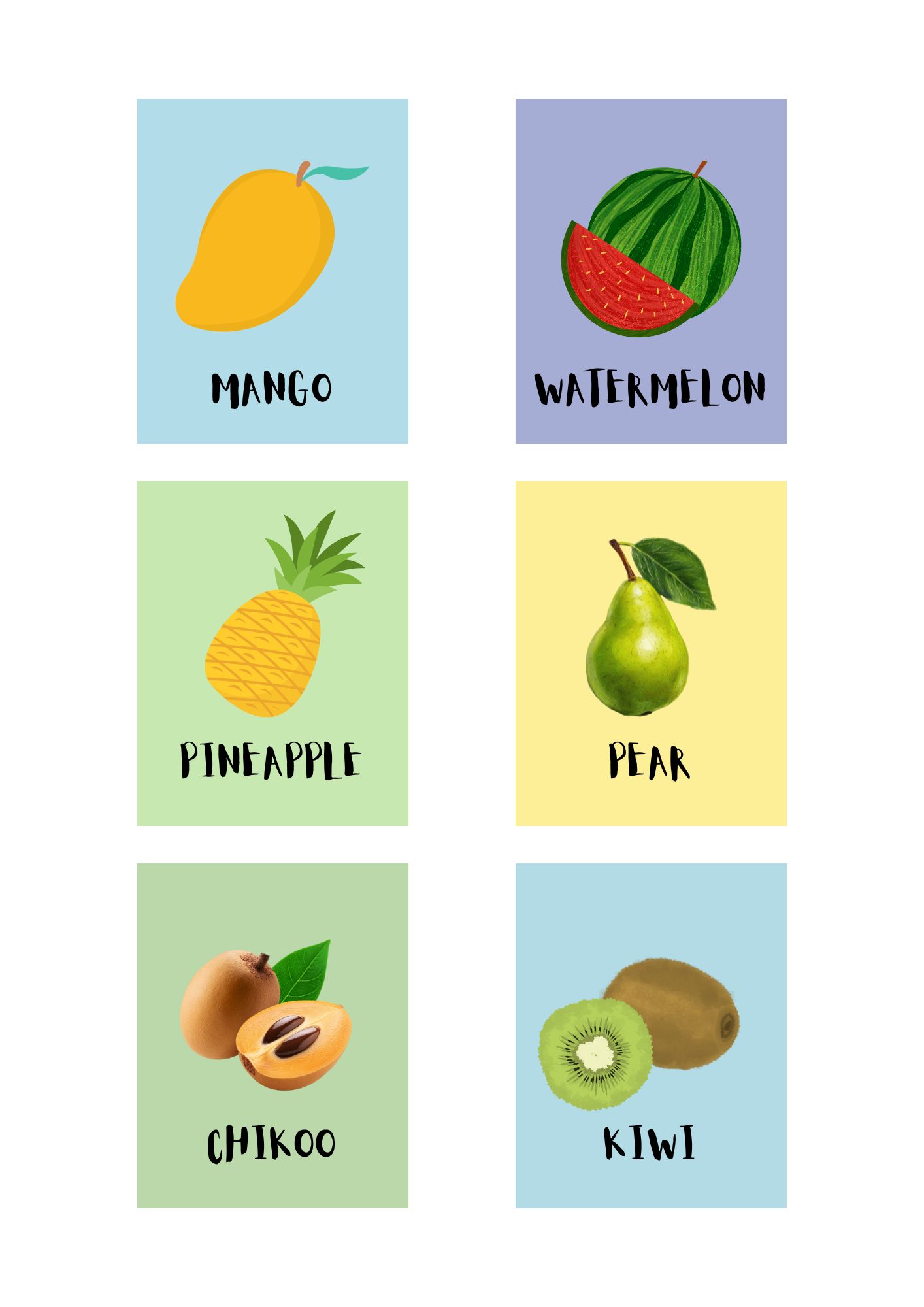 Fruits and Vegetables Flashcards