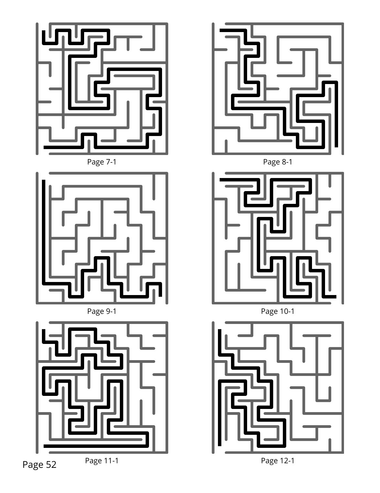 50 Rectangular Mazes