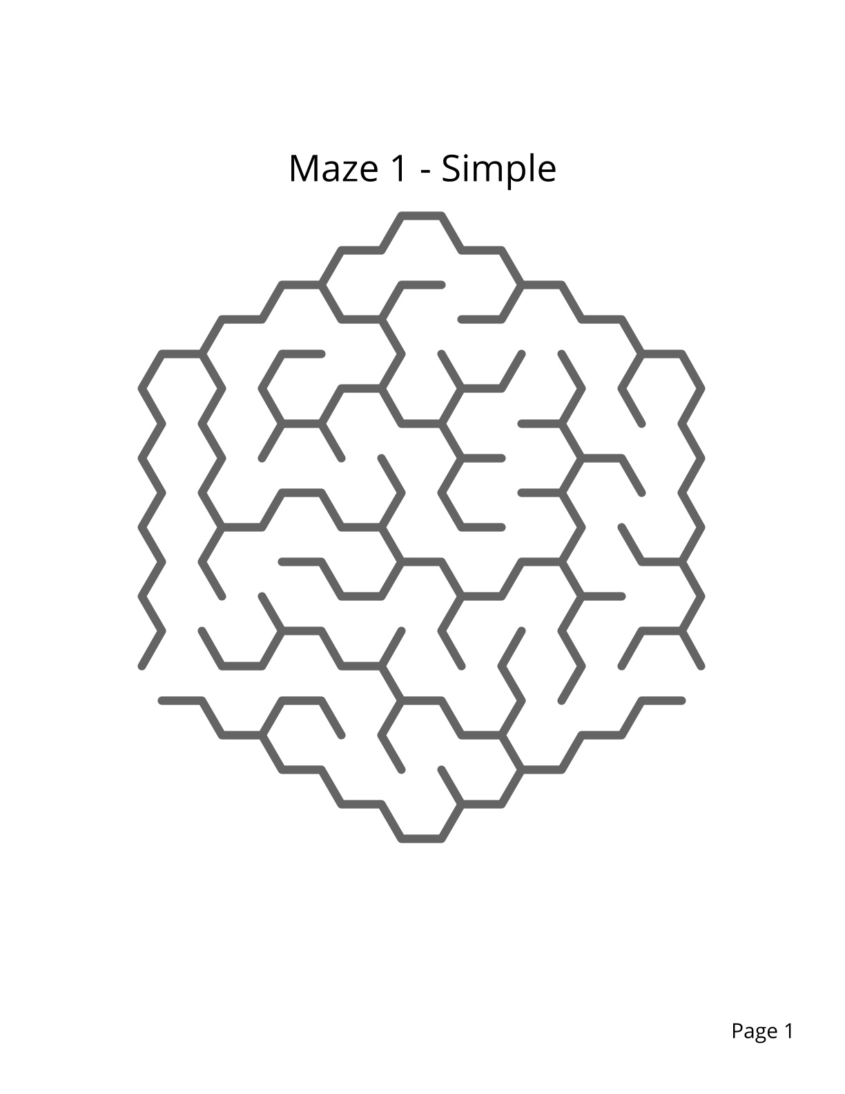 75 Maze Puzzles - Different Shapes