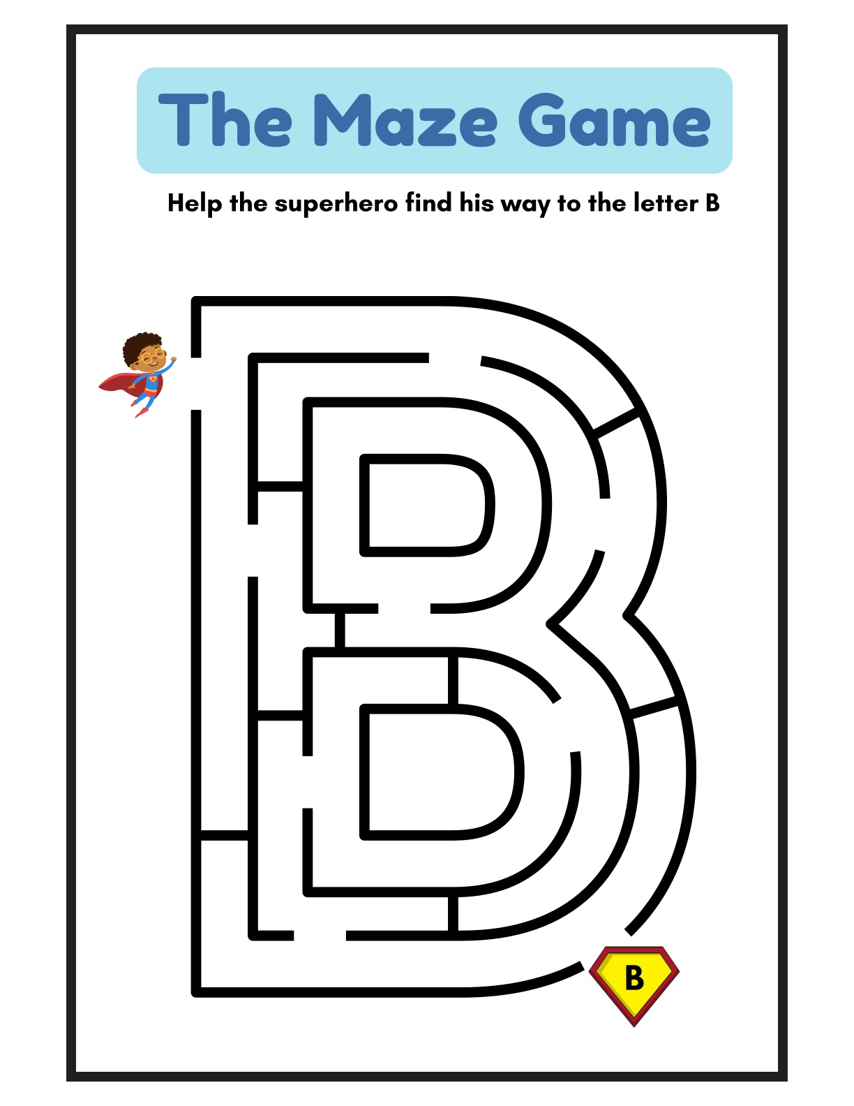 The Maze Game - Alphabets, Shapes, Numbers mazes