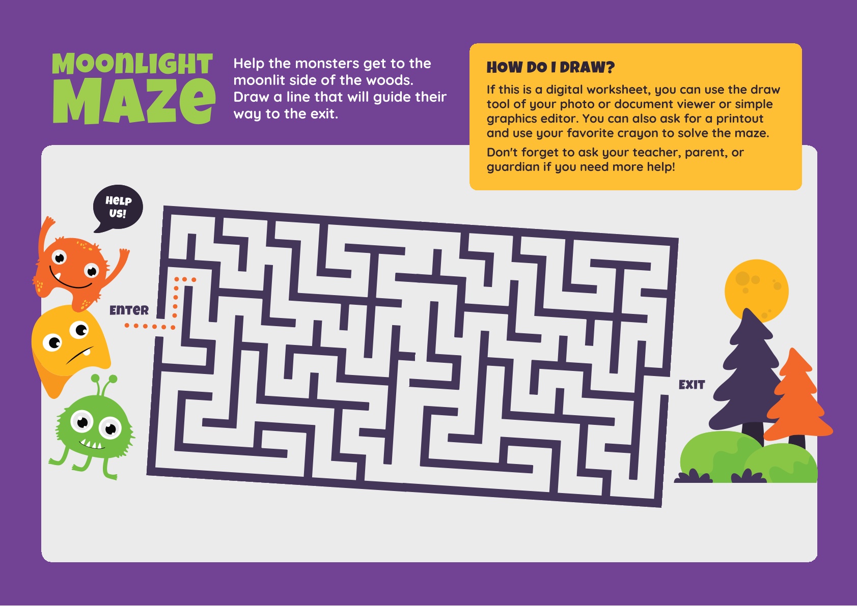 Multigame Worksheet for Kids