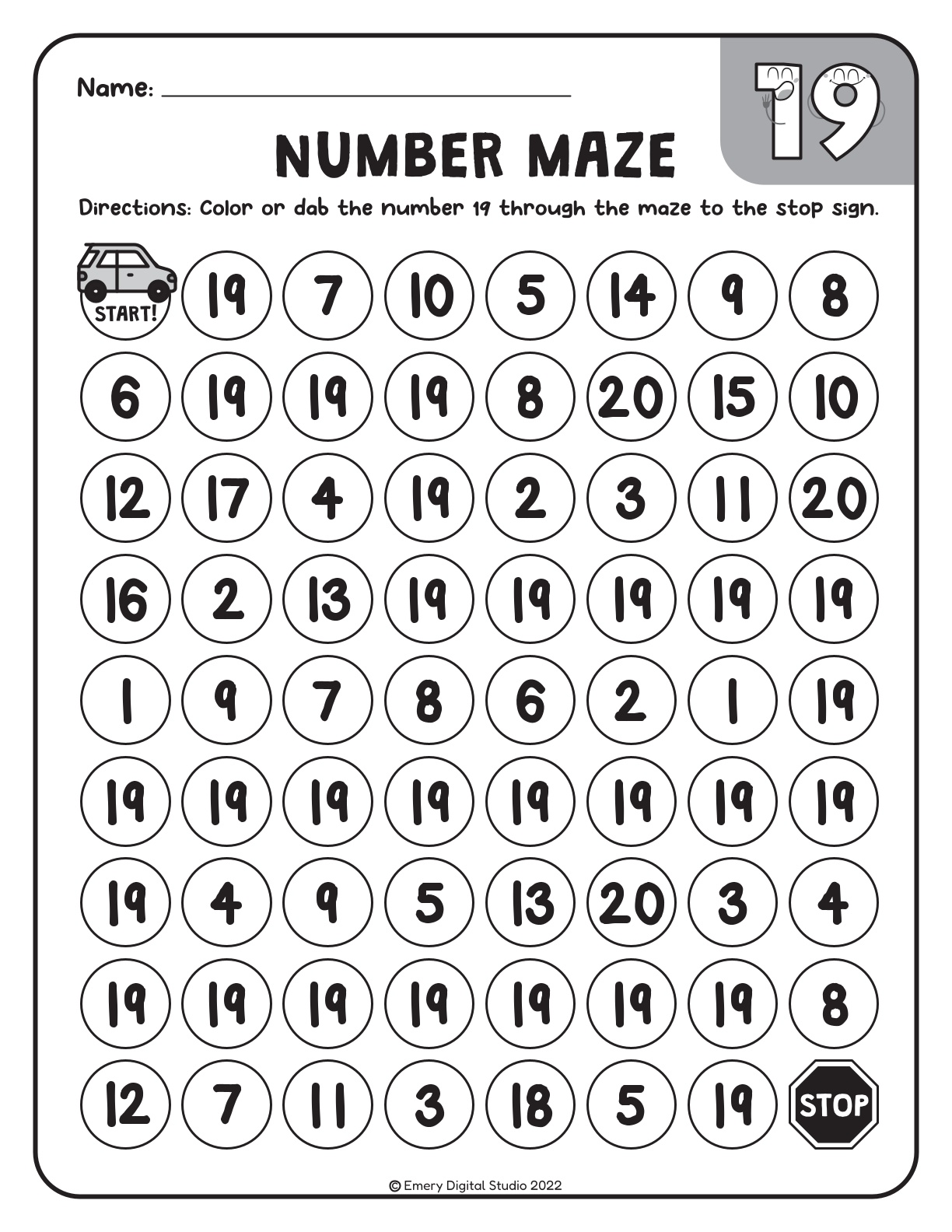 Number Maze Puzzle