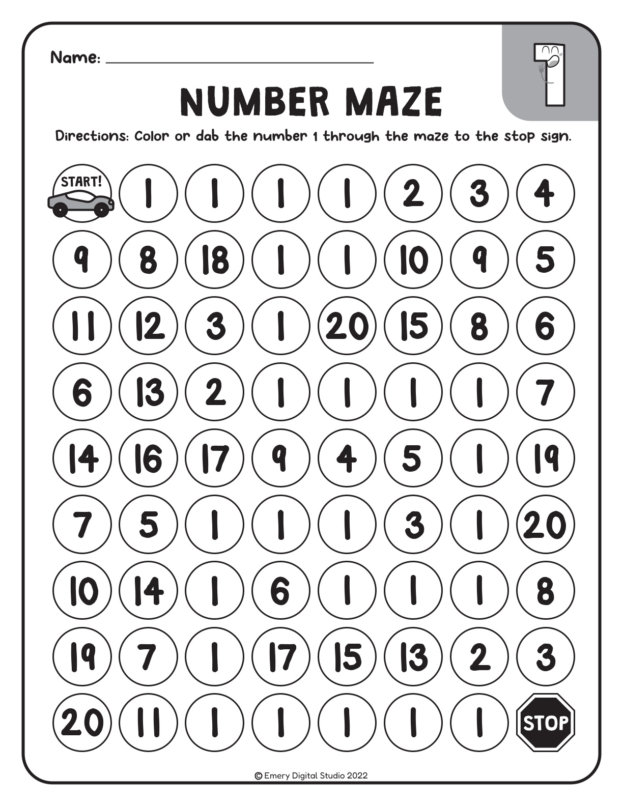 Number Maze Puzzle