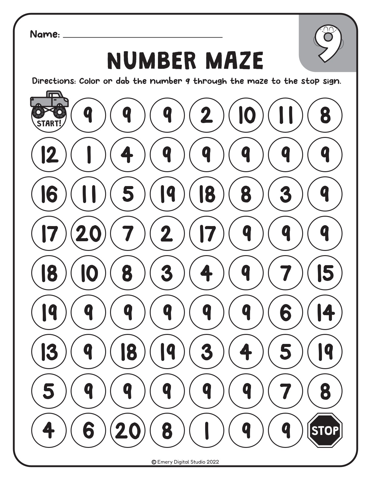 Number Maze Puzzle