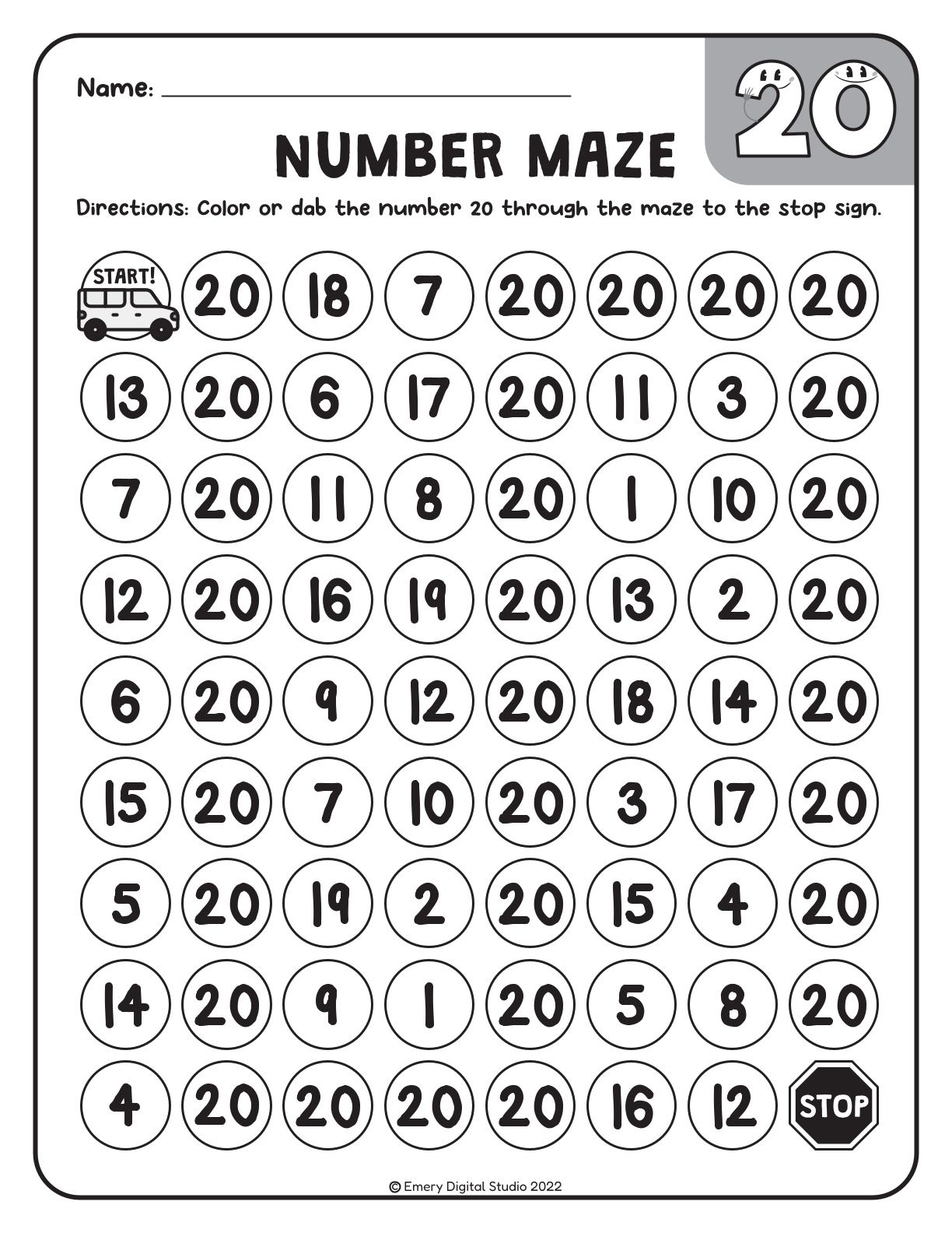 Number Maze Puzzle