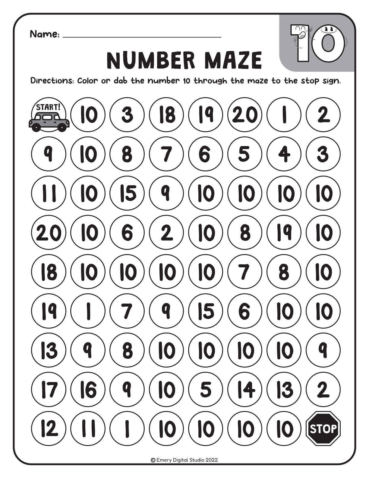 Number Maze Puzzle