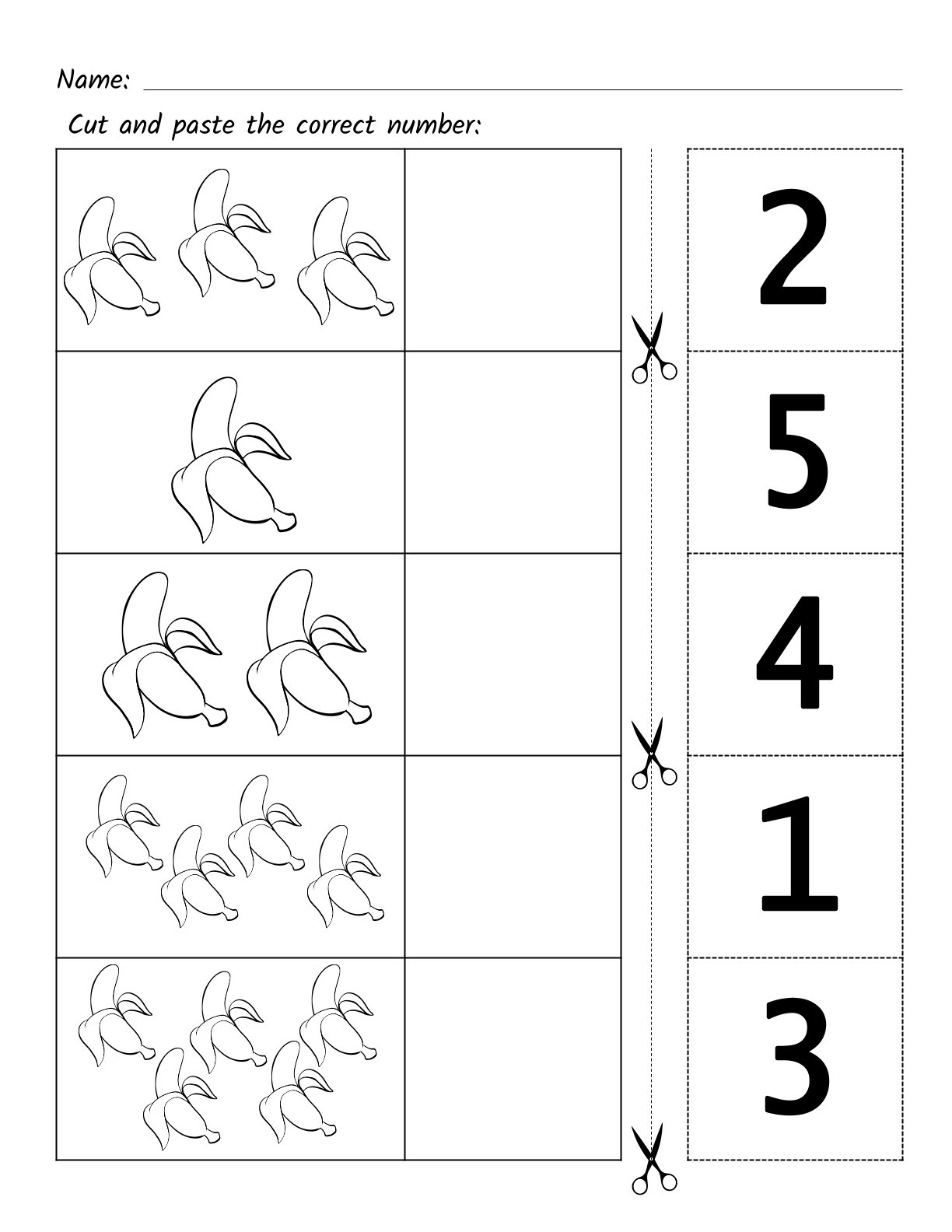 1-5 Numbers Fruit Cut & Match