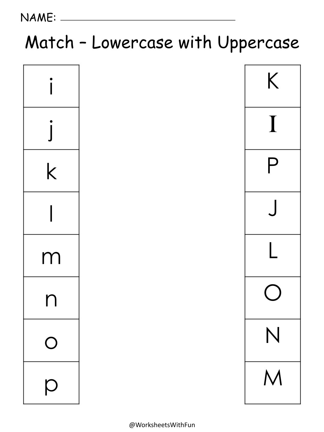 Lowercase to Uppercase Letter Match